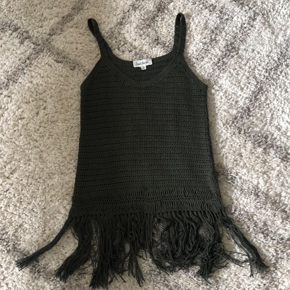 Crochet forest green tank